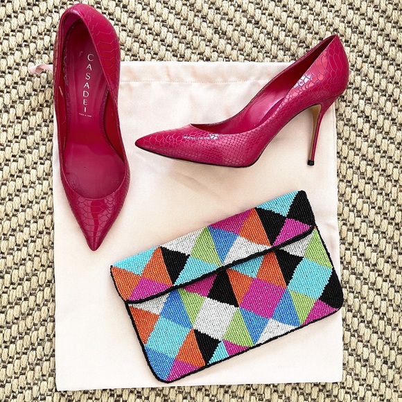 Casadei Shoes - Casadei embossed patent leather pumps